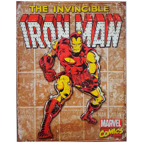 Placa de Metal Iron Man Marvel