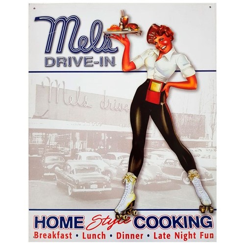 Placa de Metal Mel's Drive-in