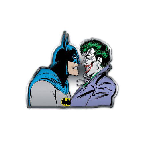 Placa de Metal Recortada Batman e Coringa, Joker - Dc Comics