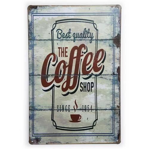 Placa de Metal The Coffee Shop Since 1954 - 30 X 20 Cm