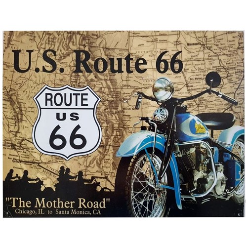 Placa de Metal U.s. Route 66