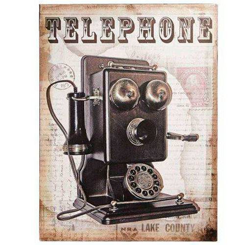 Placa de Metal Vintage Telephone