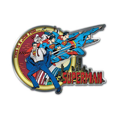 Placa de Parede Dc Comics Superman Transforming Colorido em Metal - 40x29 Cm