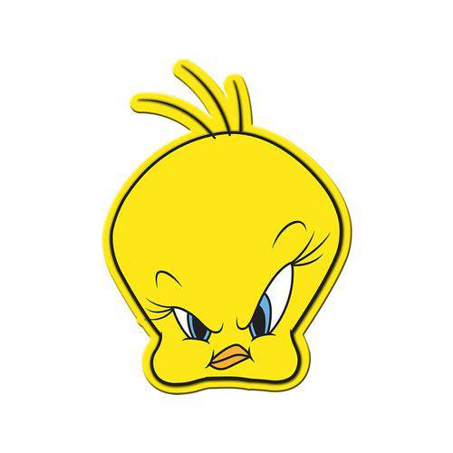 Placa de Parede Looney Tunes Tweety Big Head Amarelo em Metal - 40x30 Cm