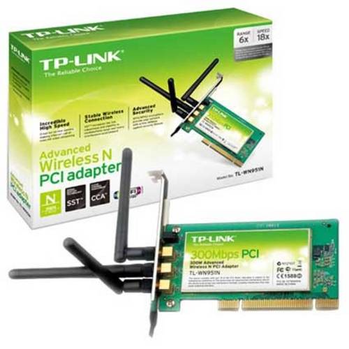 Placa de Rede Tp-Link Wireless N 300 3 Antenas Pci Tl-Wn951n