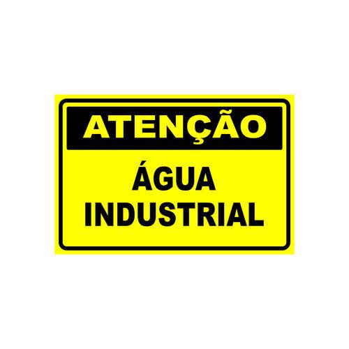 Placa de Sinalização Amarela Atenção Água Industrial