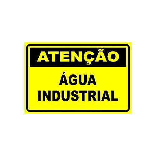 Placa de Sinalização Amarela Atenção Água Industrial