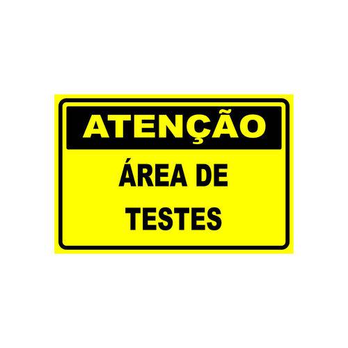 Placa de Sinalização Amarela Atenção Área de Testes