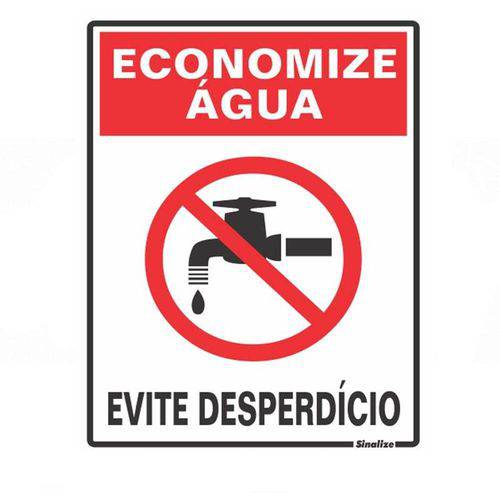 Placa de Sinalização em Pvc Economize Água - Sinalize