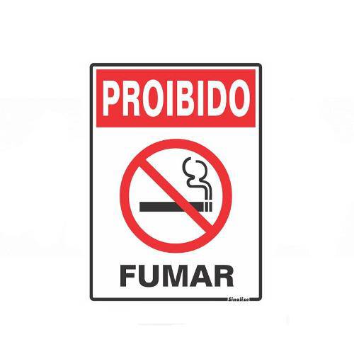 Placa de Sinalização em Pvc Proibido Fumar - Sinalize