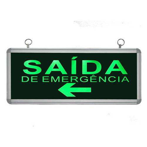 Placa de Sinalização para Saída de Emergência à Esquerda de Led Un-07 Unik