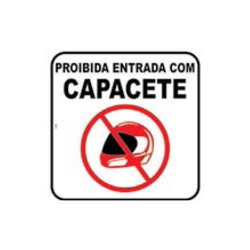 Placa de SINALIZAÇÃO - Proibida Entrada com Capacete - 20X20 - Look