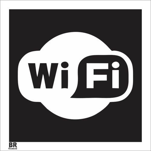 Placa de Sinalização Rede Wi-Fi 20x20cm Brcontroll