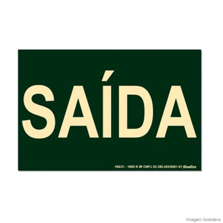 Placa de Sinalização - SAÍDA - Verde Sinalize
