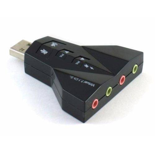 Placa de Som USB Adaptador Áudio para Pc e Notebook