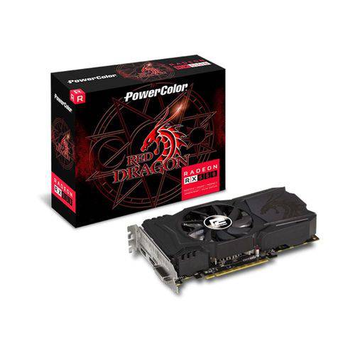 Placa de Vídeo AMD Radeon RX 550 Red Dragon 4GB GDDR5 AXRX 550 4GBD5-DHA POWERCOLOR