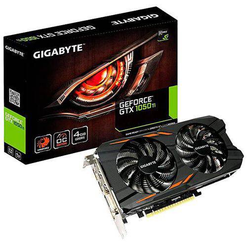 Placa de Vídeo GIGABYTE GeForce GTX 1050 Ti de 4GB GDDR5 com HDMI/DisplayPort/DVI-D