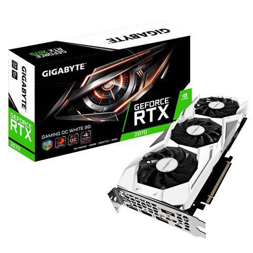 Placa de Vídeo - NVIDIA GeForce RTX 2070 (8GB / PCI-E) - Gigabyte Gaming OC White GV-N2070GAMINGOC