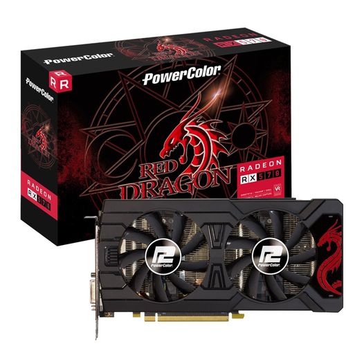 Placa de Vídeo PowerColor Radeon RX 570 4gb 256gb RED Dragon AXRX 570 4GBD5-3DHD/OC 2386