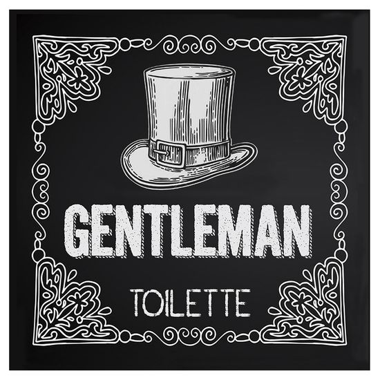 Placa Decorativa 20x20cm Gentleman Toilette Lpdxx-008 - Litocart