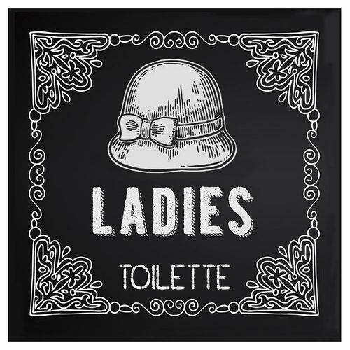 Placa Decorativa 20x20cm Ladies Toilette Lpdxx-009 - Litocart