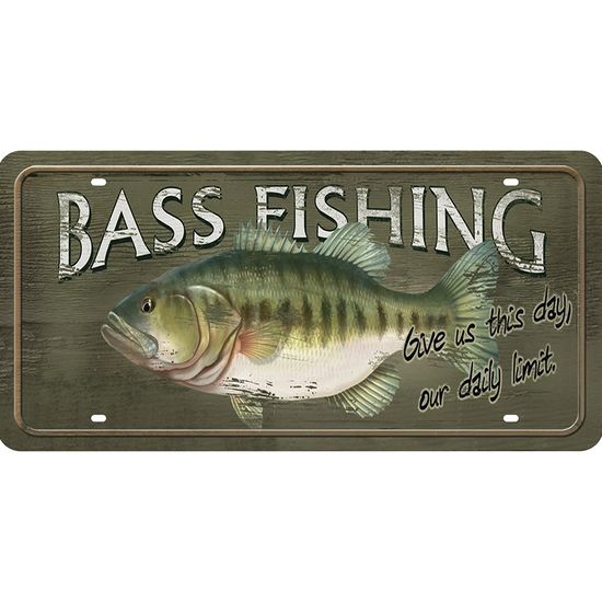 Placa Decorativa 15x30cm Bass Fishing LPD-066 - Litocart