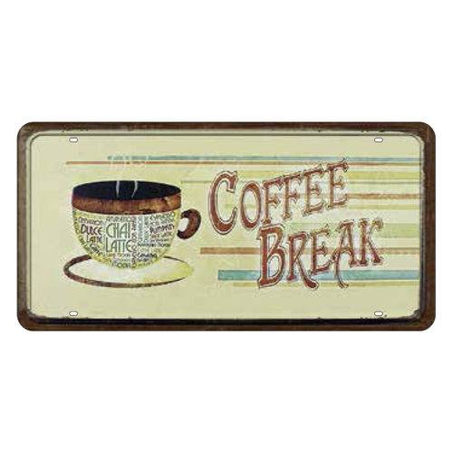 Placa Decorativa 15x30cm Coffee Break Lpd-052 - Litocart