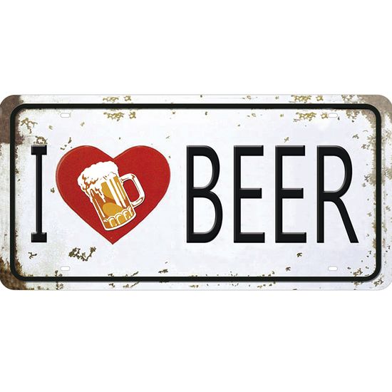 Placa Decorativa 15x30cm I Love Beer Lpd-055 - Litocart