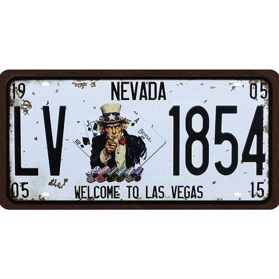 Placa Decorativa 15x30cm Welcome To Las Vegas LPD-064 - Litocart