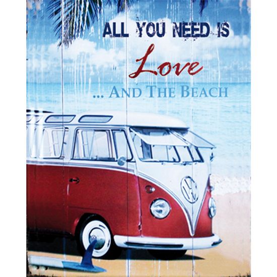 Placa Decorativa 24,5x19,5cm All You Need Is Love And The Beach Lpmc-041 - Litocart