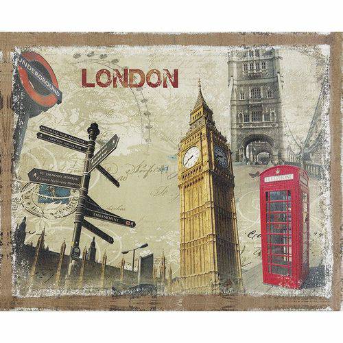 Placa Decorativa 24,5x19,5cm Cartão Postal Londres Lpmc-095 - Litocart