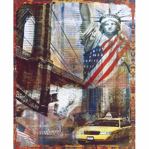 Placa Decorativa 24,5x19,5cm Estátua da Liberdade New York Lpmc-097 - Litocart