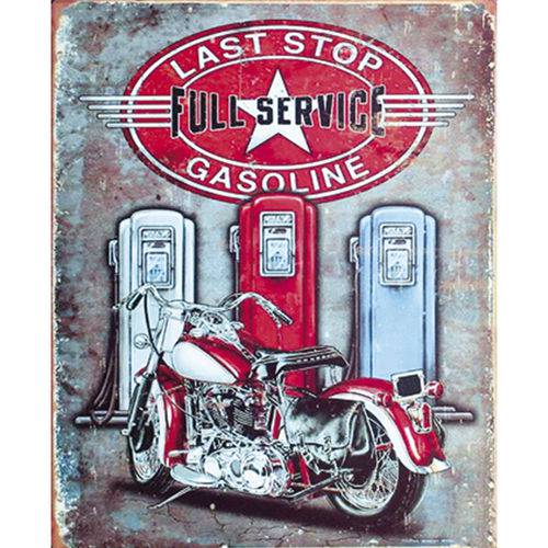 Placa Decorativa 24,5x19,5cm Last Stop Full Service Gasoline Lpmc-039 - Litocart