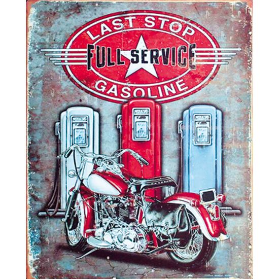 Placa Decorativa 24,5x19,5cm Last Stop Full Service Gasoline Lpmc-039 - Litocart
