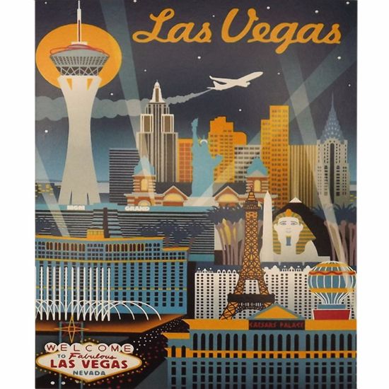 Placa Decorativa 24,5x19,5cm Pintura Las Vegas Lpmc-102 - Litocart