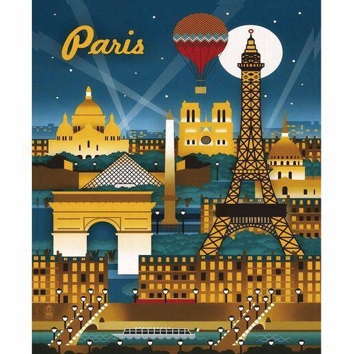 Placa Decorativa 24,5x19,5cm Pintura Paris Lpmc-099 - Litocart