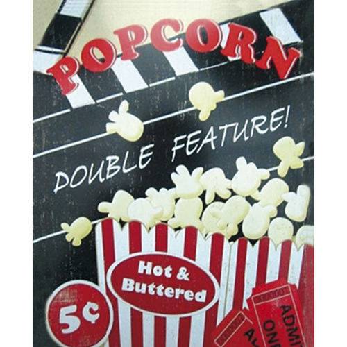 Placa Decorativa 24,5x19,5cm Popcorn Double Feature! Lpmc-056 - Litocart