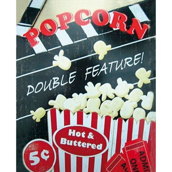 Placa Decorativa 24,5x19,5cm Popcorn Double Feature! Lpmc-056 - Litocart