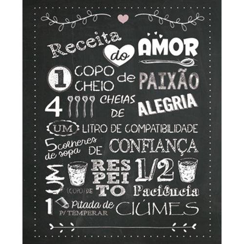 Placa Decorativa 24,5x19,5cm Receita do Amor Lpmc-031 - Litocart