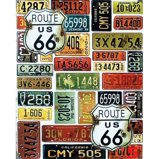 Placa Decorativa 24,5X19,5cm Route US 66 LPMC-045 - Litocart