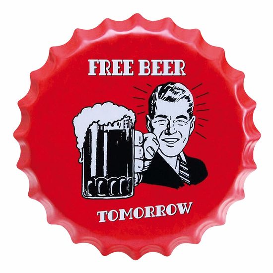 Placa Decorativa 25x25cm Free Beer Tomorrow LPQC-035 - Litocart