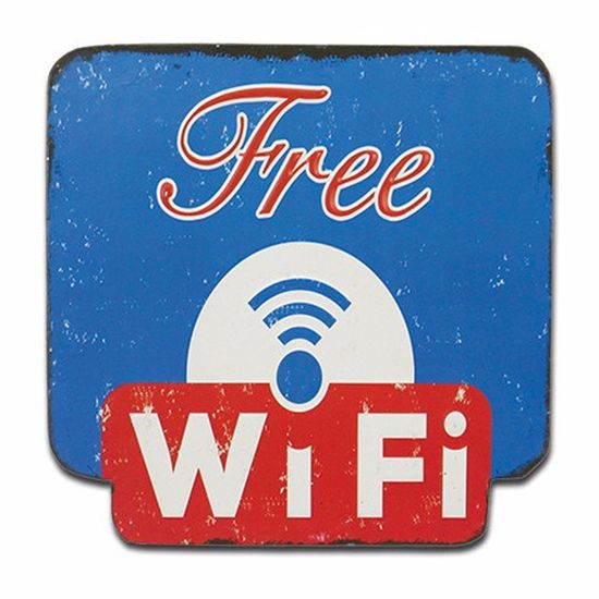 Placa Decorativa 25x25cm Free Wi Fi Lpqc-038 - Litocart