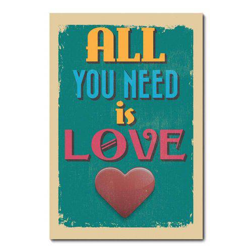 Placa Decorativa - All You Need Is Love - 0839plmk