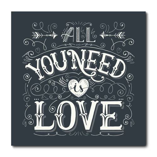 Placa Decorativa - All You Need Is Love - 1412plmk