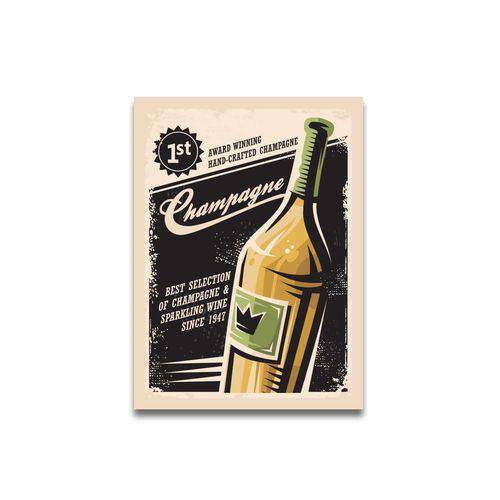Placa Decorativa - Champagne - Vintro Decor - 18x24cm