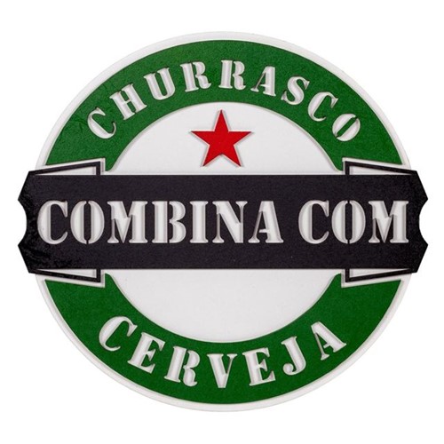 Placa Decorativa Churrasco Combina com Cerveja Forgerini 208