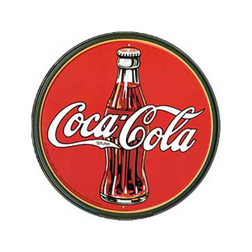Placa Decorativa Coca Cola Garrafa Redonda