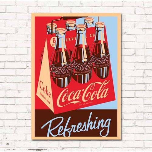 Placa Decorativa Coca-Cola Retrô em MDF 40x30cm