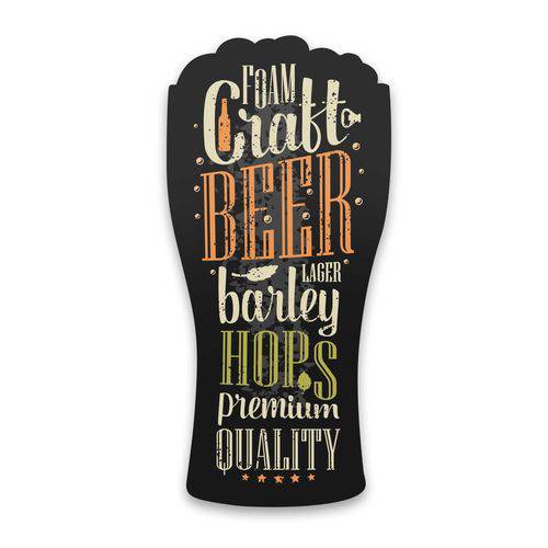 Placa Decorativa - Copo Beer - Vintro Decor - 21x49cm