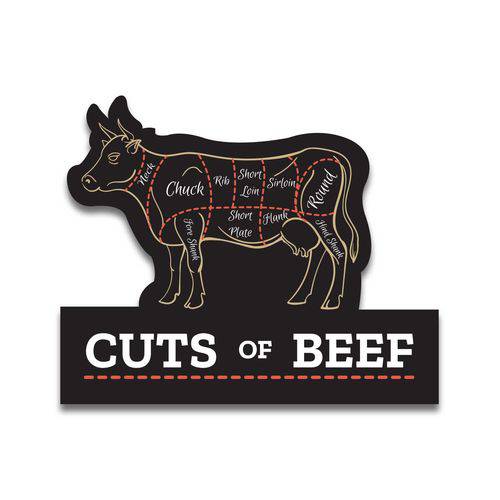 Placa Decorativa -Cuts Beef - Vintro Decor - 40x32cm